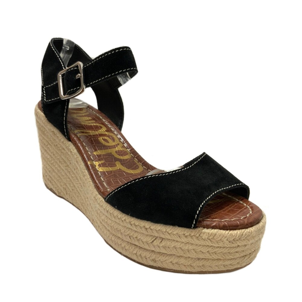 Sam Edelman Dimitree Suede Platform Wedge Sandals Black 11